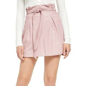 Free People Vegan Leather Pink Mini Skirt 12